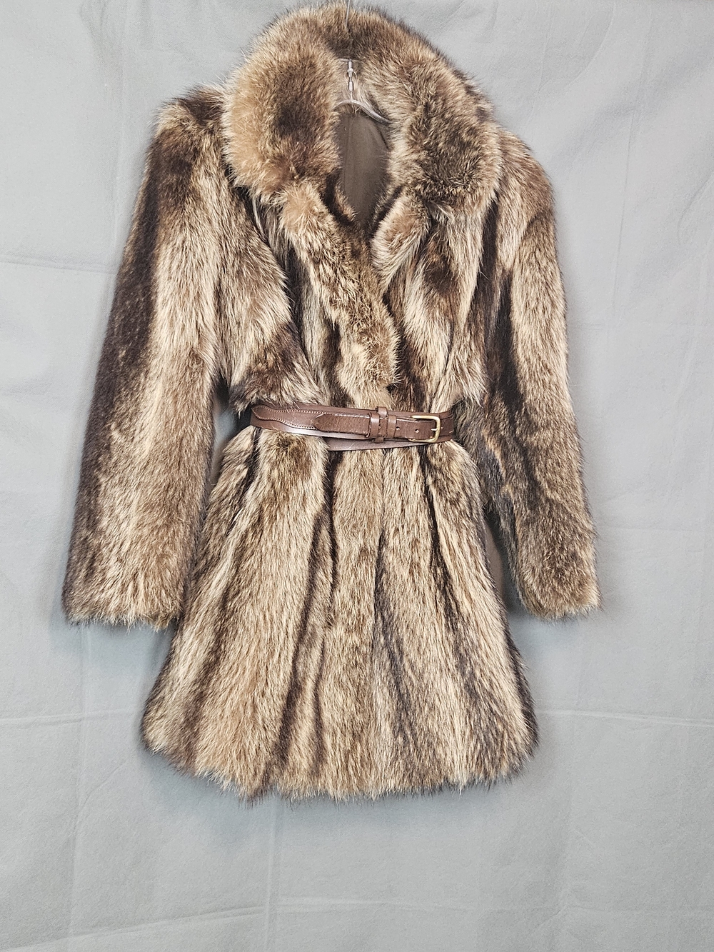 Authentic Fox Fur Brown Women's Coat (without Belt)